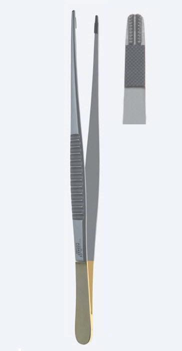 Пінцети "Asanus De Bakey", Power TC, для шовного матеріалу, прямі, кінчик 2,7 мм, загальна довжина 200 мм. Бренд - Asanus Medizintechnik Gmb, Німеччина